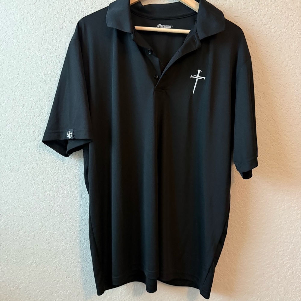 Paragon Our True God Nail‎ Cross Performance Black Polo Men’s Size XL